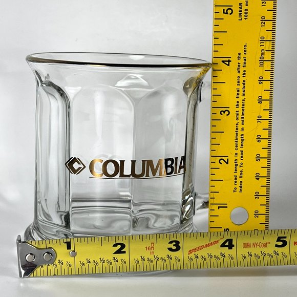 Vtg Columbia Beveled Coffee Cup Mug Clear Glass Souvenir Collectible Made in USA - Picture 9 of 10